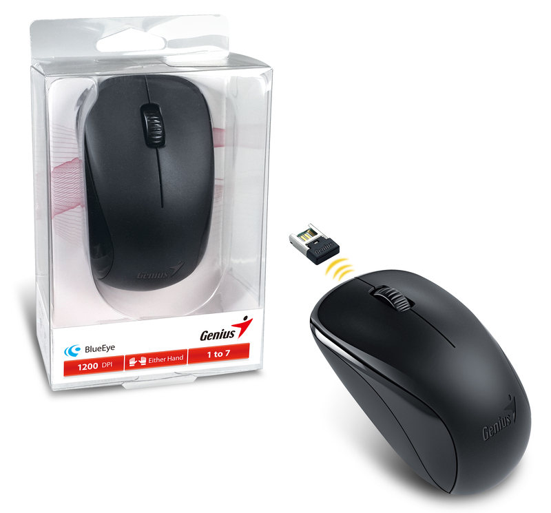 Genius NX-7000 Mouse, BlueEye/Unified Receiver, G5 1200 DPI, Black